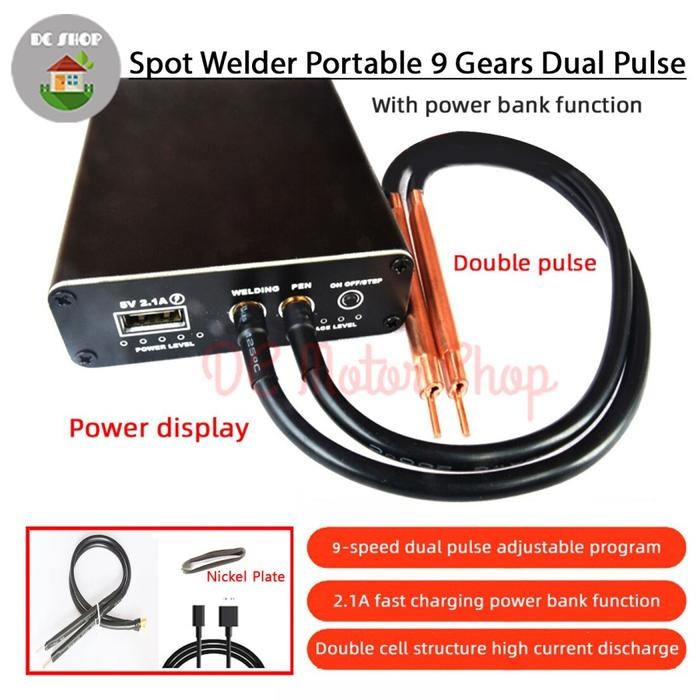 Spot Welder Portable 9 Gears Adjustable Mini Spot Welding 5000mAH 650A - Spot Welder Portable 9 Gear