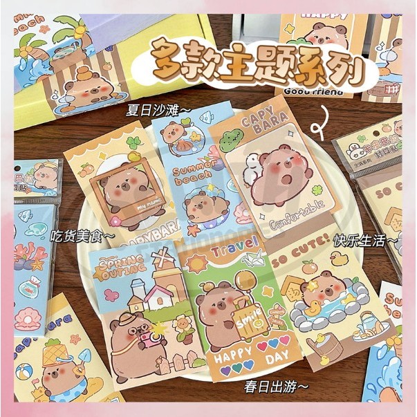 

Aerith Kawaii Aesthetic Seal Sticker Capybara Kapibara Cute online shop label packaging A-SK021