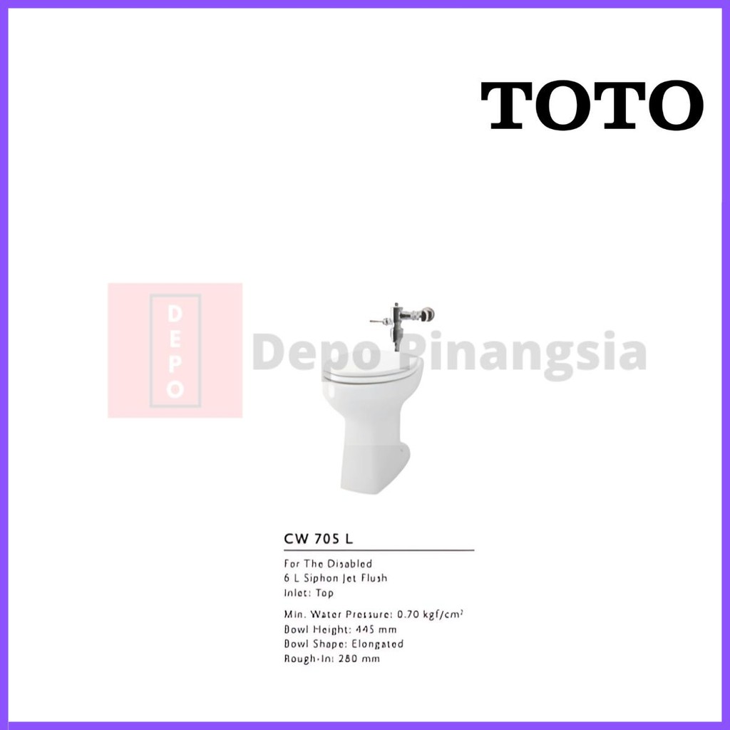 TOTO CW705L closet difabel as 28 cm