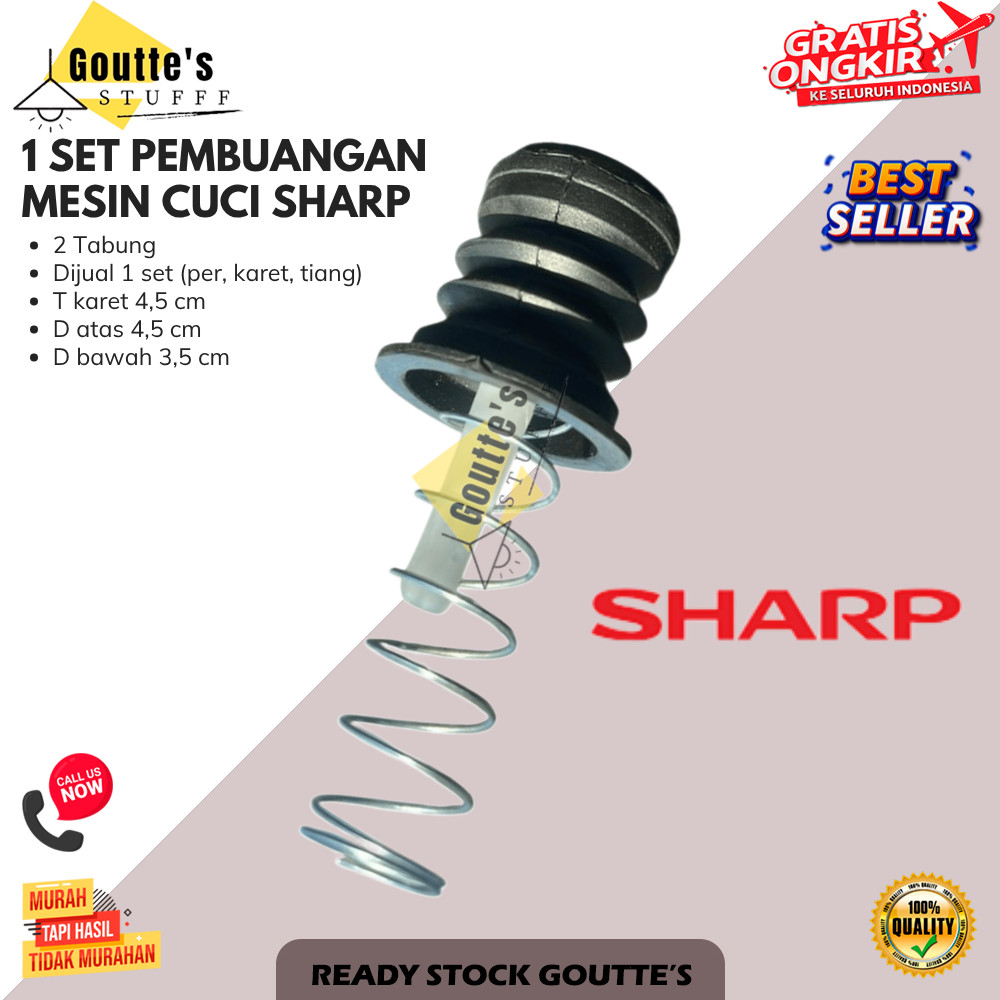 PEMBUANGAN KARET MESIN CUCI SHARP 1 SET / KARET SEAL PEMBUANGAN MESIN CUCI SHARP 1 SET