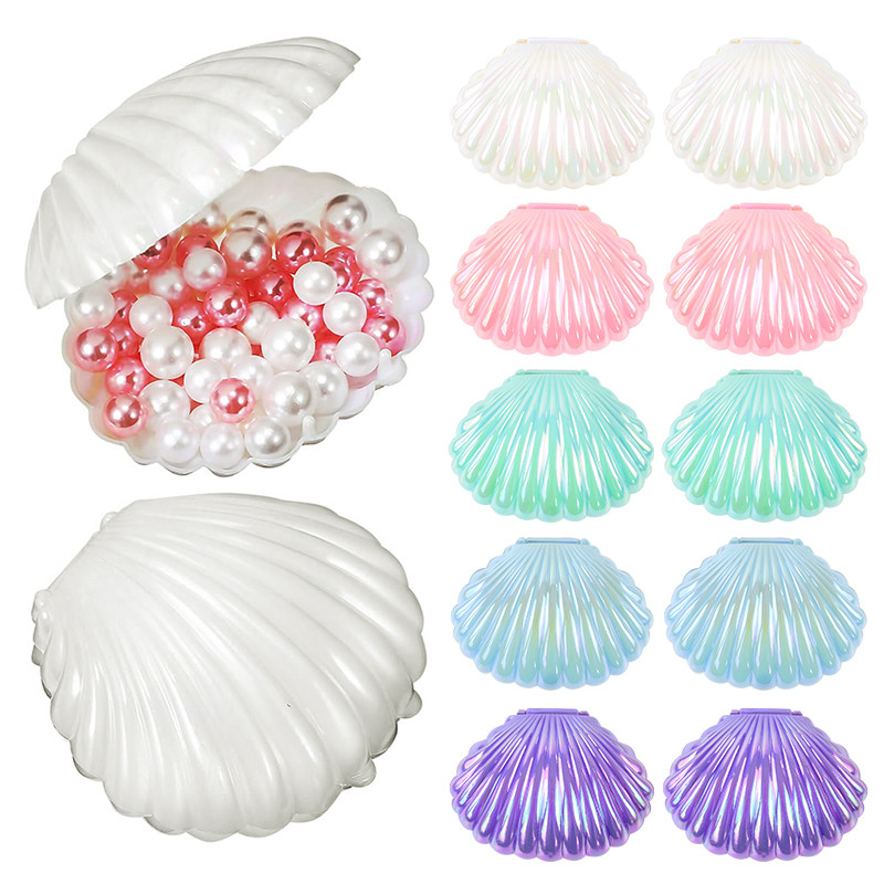 

5/10Pcs Shell Shaped Candy Boxes Shining Colorful Seashell DIY Mermaid Birthday Party Baby Shower Decoration Wedding Gift Box