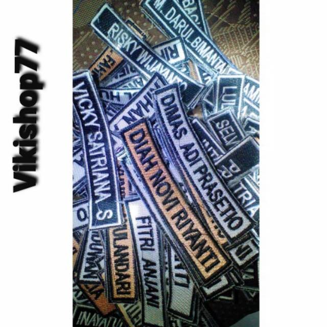 

Bordir nama / patch nama / name tag / papan nama / security