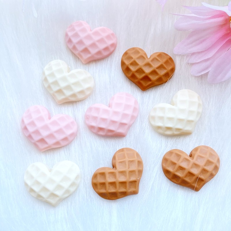 

12Pcs New Cute Heart-Shaped Flat Back Resin Cabo ons Scrapbooking DIY Jewelry Craft Decoration Accessorie Q89