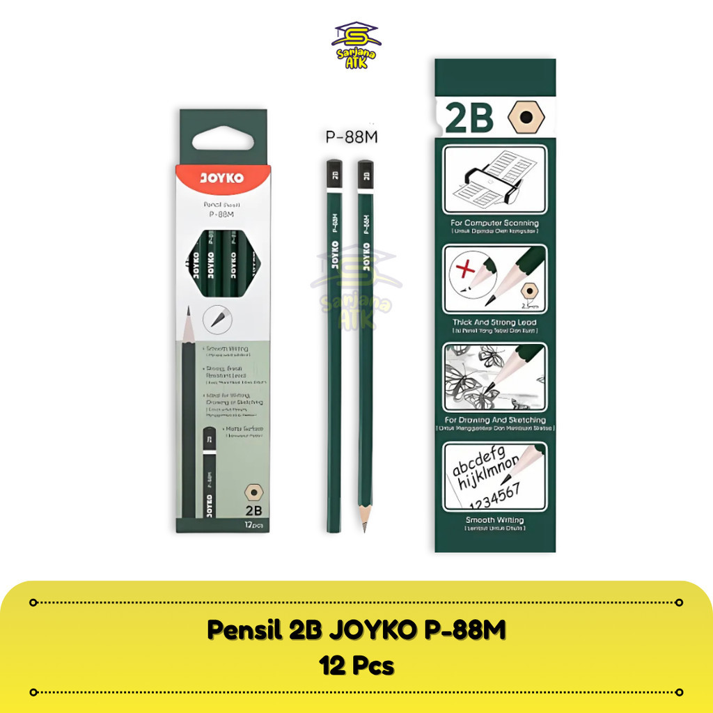 

(12pcs) Pensil 2B Joyko P-88M
