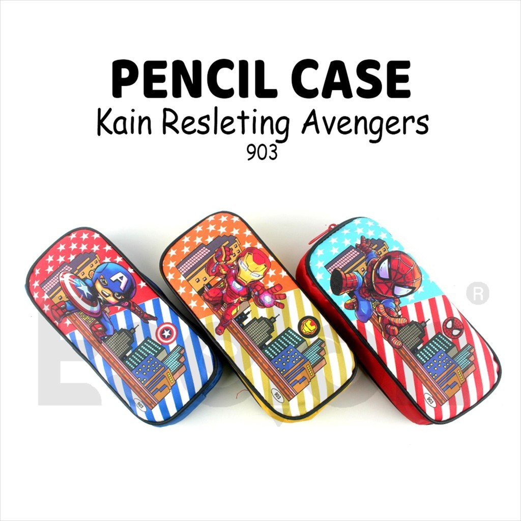 

❤️️Kotak Pensil Kain Resleting H-903/ Tempat Pensil Super Hero❤️️