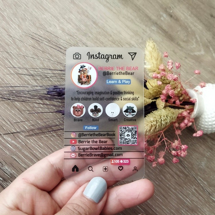 

Custom Clear Business Card Transparent Plastic Personalized Brand LOGO Name Text QR Print Waterproof PVC Gift Visit Thank You