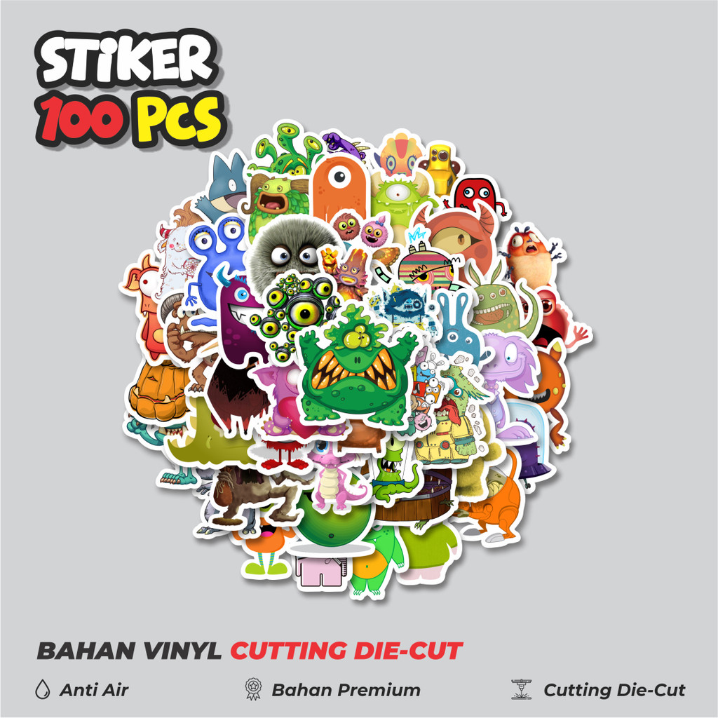 

Terbaru! 50 pcs Stiker Monster Art Illustration Karakter Mix 7 Dekorasi Lucu Kreatif untuk Notebook, Skateboard, HP