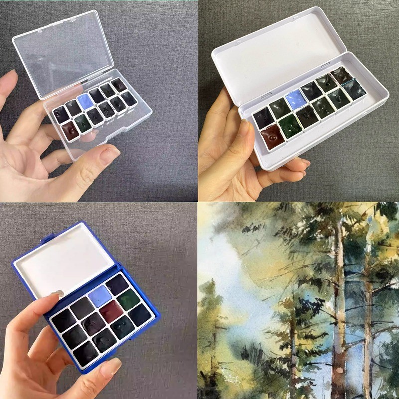 

12 Color 0.5/1/2ml Single Box Mineral Layered Precipitation Color Watercolor Pigment Art Outdoor Watercolor Painting Creation