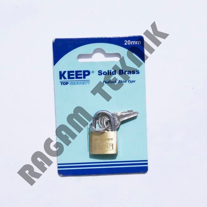 Gembok Keep 20mm kuningan kecil tipis Solid Brass gembok laci koper