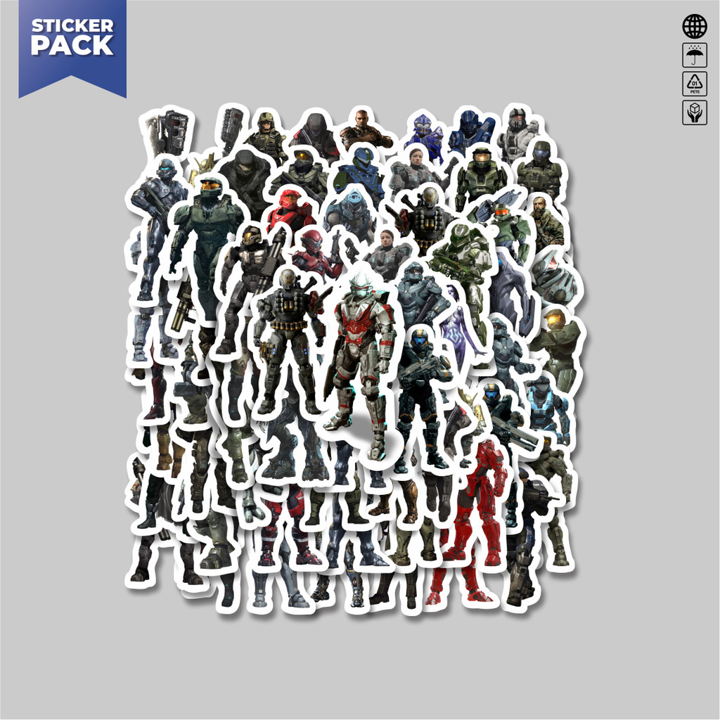 

[100PCS]Stiker Pack Stiker Game Series Halo Karakter Mix 2 Aesthetic Vinyl Anti Air Dekorasi Sticker Laptop Buku Journal Koper Helm Casing HP Gitar Helm Skateboard