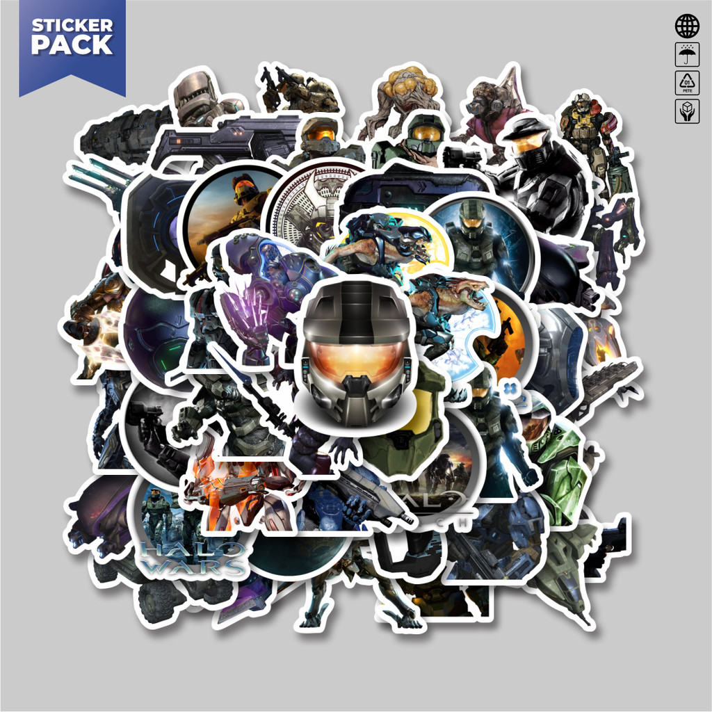 

[100PCS]Stiker Pack Stiker Game Series Halo Karakter Mix 6 Aesthetic Vinyl Anti Air Dekorasi Sticker Laptop Buku Journal Koper Helm Casing HP Gitar Helm Skateboard