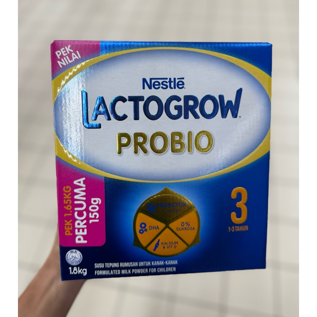 

Lactogrow 1-3tahun susu probio 3 DHA, Kalsium&VitD kemasan 1.8kg
