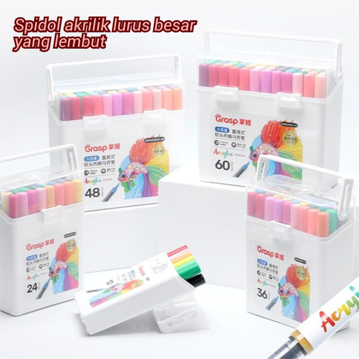 

Grasp Spidol Akrilik Ujung Lembut Anti Bocor Warna Bisa Ditumpuk Tahan Air Bisa Dicuci Untuk Melukis dan Mewarnai