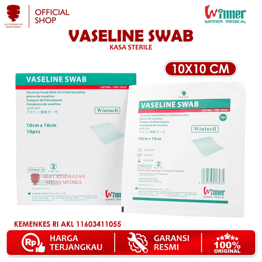 Vaselin swab 10 x 10 cm Kasa Luka Seperti Supratul Daryantul Box Medis