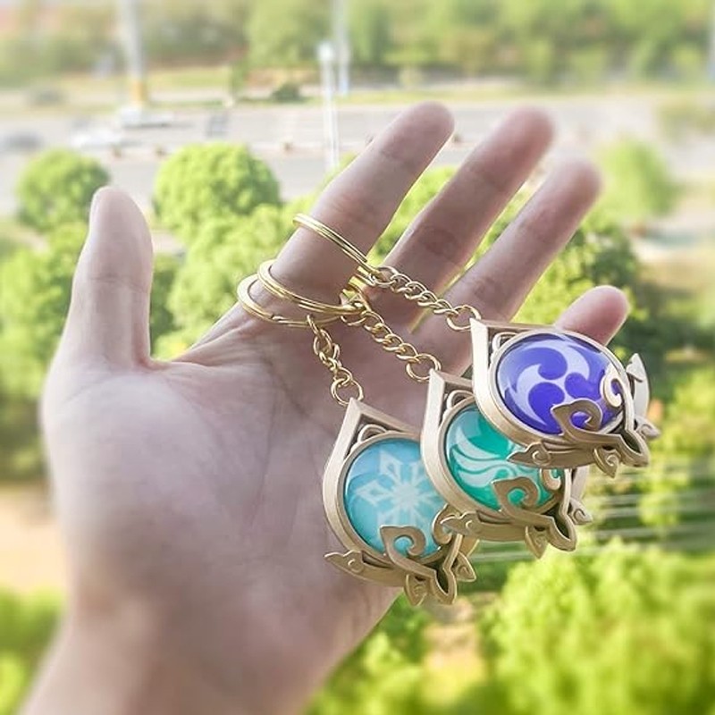 JOJO Vision Genshin Impact Keychain Gantungan Kunci Dendro Anemo Electro Hoyoverse Mihoyo Import