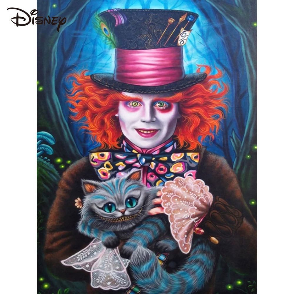 

Disney Oil Painting Joker Mad Hatter Cheshire Laughing Cat Paint By Numbers Alice With Frame Drawing Portrait On Canvas Gift