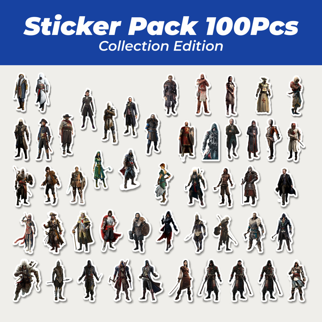

Hot Stiker Game Series Assasin's Creed Universe Mix 4 Lucu Anti Air Stikers Berperekat Waterproof Sticker Decal Buat Motor Helm Buku Journal Koper Casing HP Laptop Botol Minum