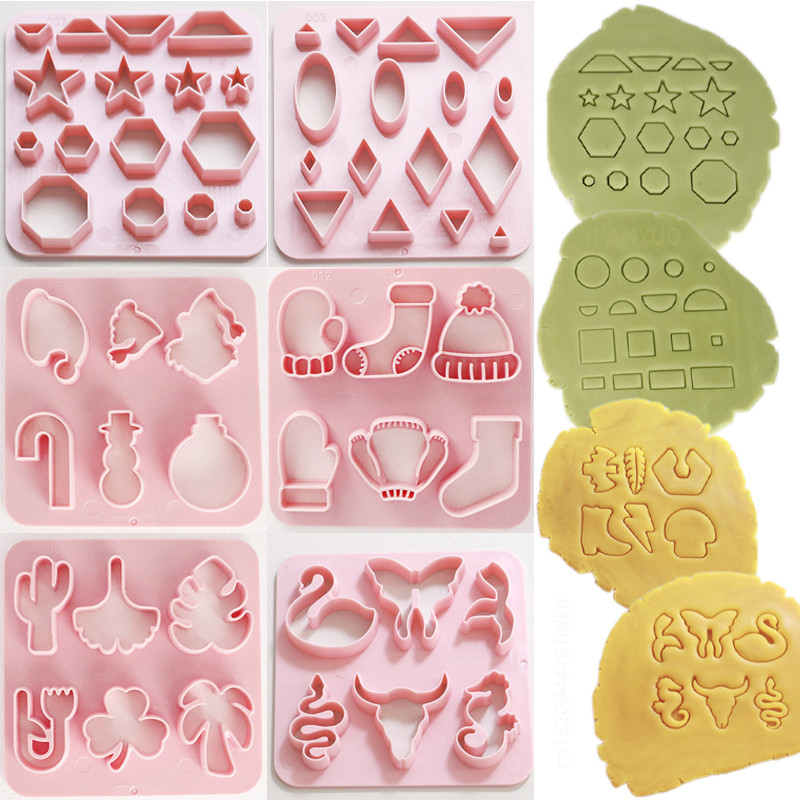 

Various Shaped Clay Cutter Molds Geometry Palm Leaf Christmas Tree Polymer Clay Earrings Making Mold for Cookie Pendant Jewelry