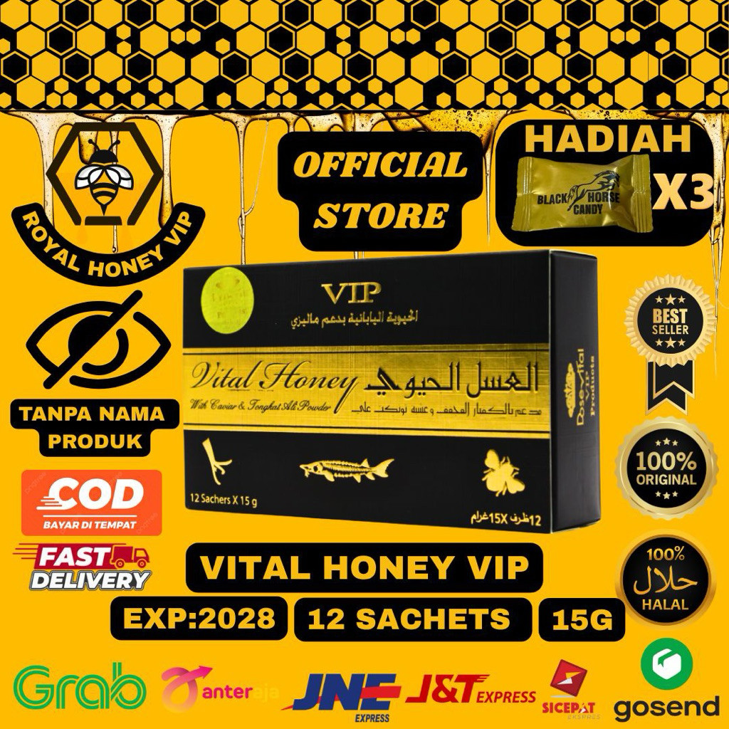 

vital Honey Vip Original 100% 1box :12 Sachet