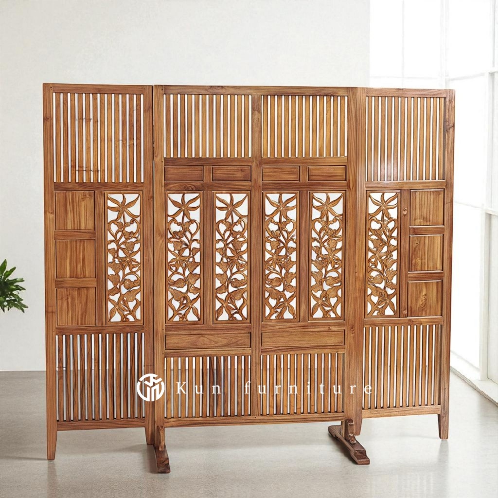 Partisi Penyekat Ruangan Minimalis Kayu Jati – Sketsel Fungsional & Estetik