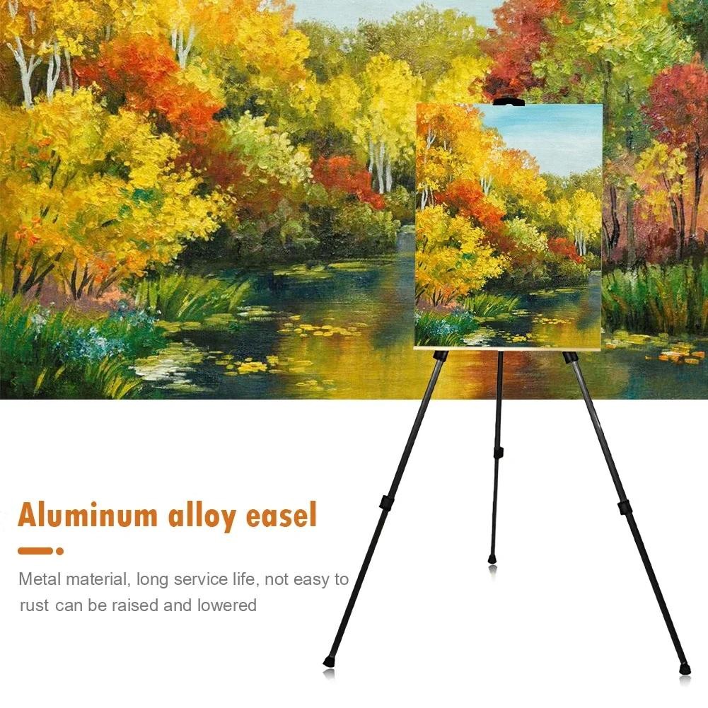 

1.6m Foldable Artist Easel Sketch Stand Telescopic Adjustable Metal Display Stand Tripod Painting Drawing Racks For Artist Art