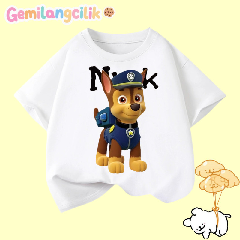Gemilang Cilik Kaos Anak Laki-laki Paw Patrol Musim Panas Anak-anak Katun Longgar Pakaian Anak-anak 