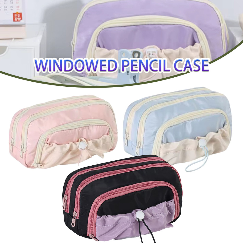 

Tempat pengsil Alat Tulis Siswa Aesthetic Pensil Cute Tas Multifungsi dengan 3 Lapisan Large Stationery