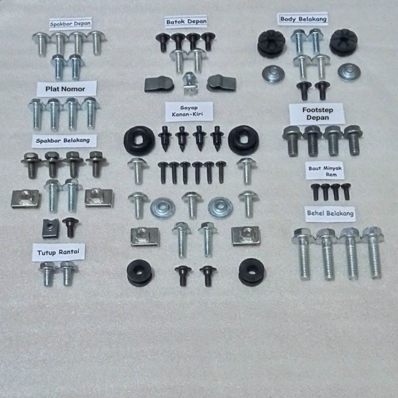 Baut Full Set Cover Bodi Body Honda Sonic 150 R Fi PGM-FI Lengkap termurah