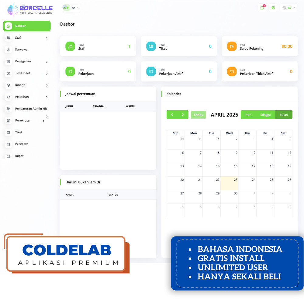 Source Code Aplikasi HRD HRIS HRM Payroll Penggajian HRMGo PHP Laravel BGC
