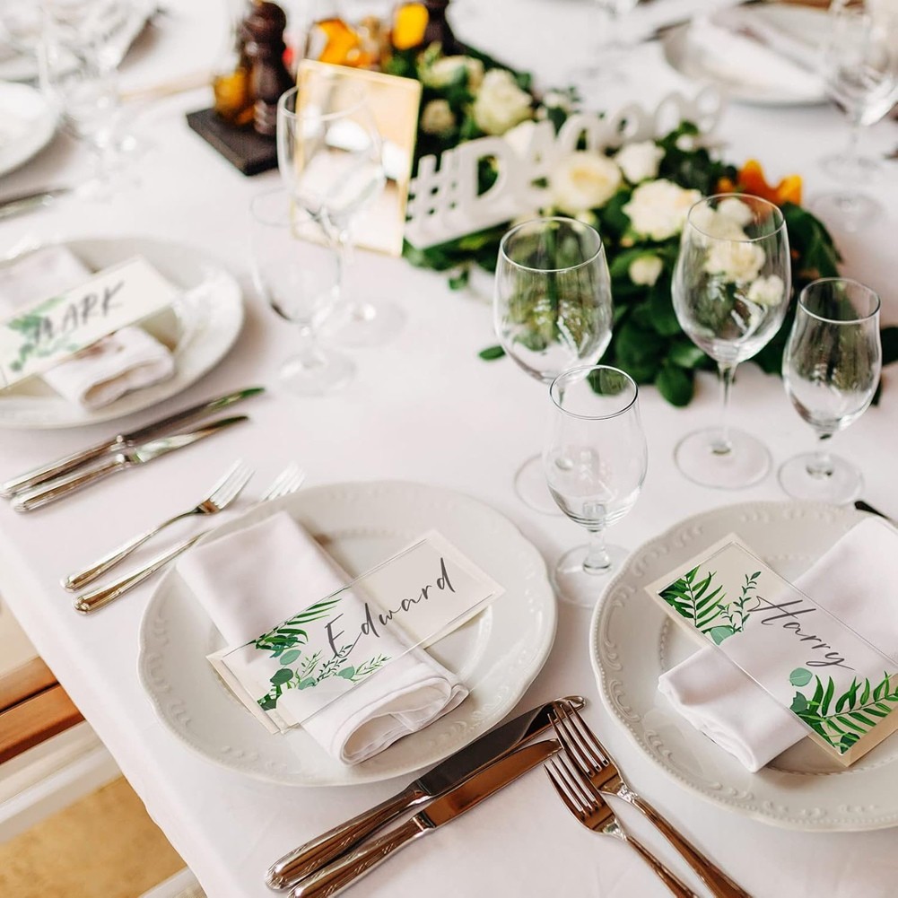 

ABLA-120Pc Clear Acrylic Place Cards Acrylic Table Number Card Blank Acrylic Name Plate For Wedding DIY Table Setting Banquet