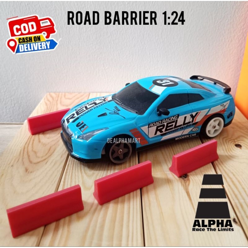 ROAD BARRIER RC DRIFT 1:24 PEMBATAS JALAN DIECAST 1:20