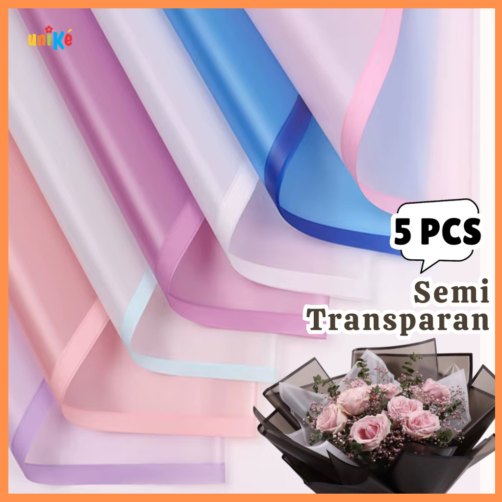 

5Pc - Kertas Buket Cellophane Semi Transparant Flower Wrapping Matte Bucket Bunga