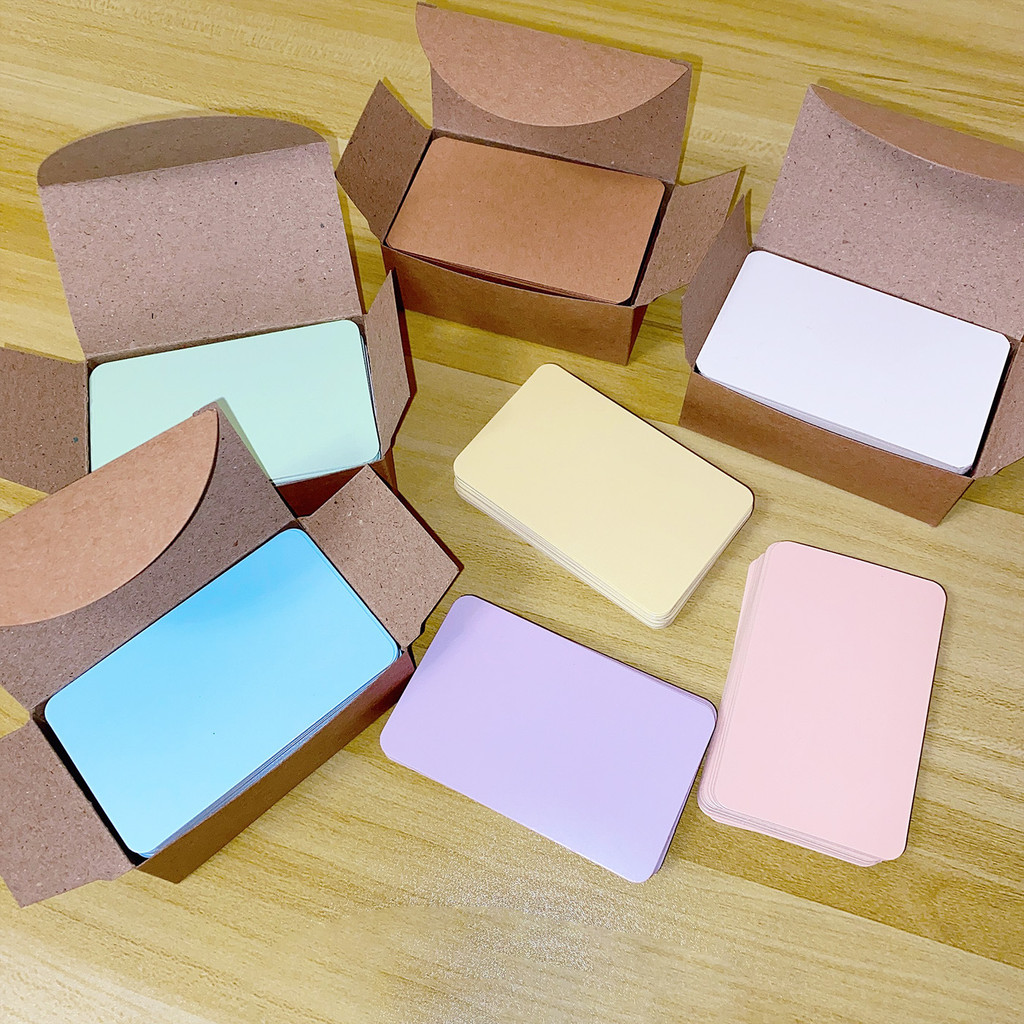 

10/30/60pcs Color Word Card Kraft Paper Card Postcard Retro Blank DIY Handwritten Note Writing Card Label Bookmark Learning Card