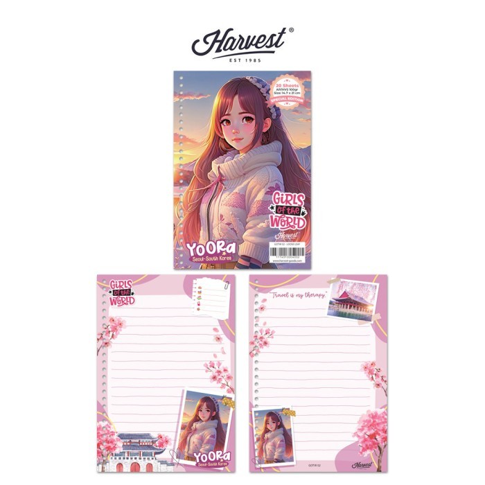 

COD Loose Leaf / Kertas Binder Harvest A5 Girls of The World - Seoul