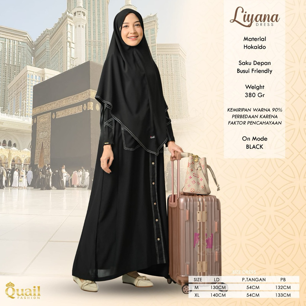 Liyana Dress Original Quail Hijab Material Hokaido Gamis Liyana Quail Busui Friendly Emran