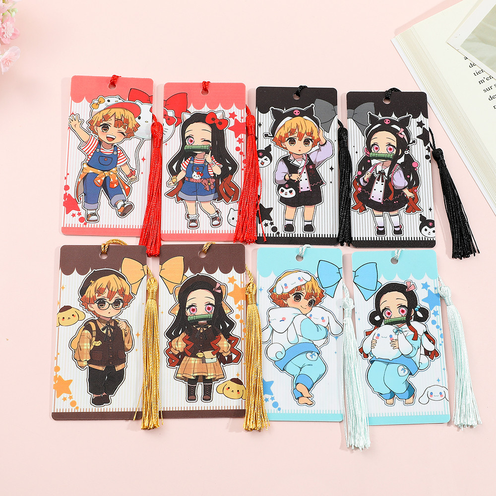 

Demon Slayer Acrylic Bookmarks Cute Anime Bookmarks Delicate Tassels Reading Lovers Bookmarks Gifts Christmas Gifts