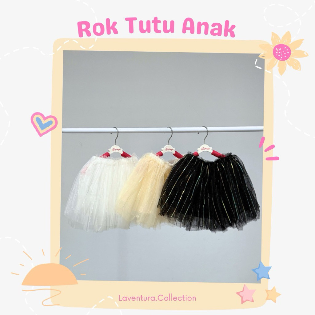 

DC_ Rok Tutu Pendek Anak Premium- Import Corak Garis Blink