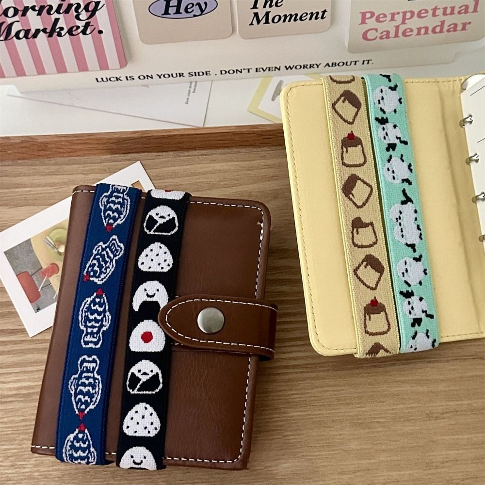 

Cartoon Elastic Band Japanese Cute Firmly Loose-leaf Notebook Cover Gift Scrapbook Journal Elastic Strap Card Collection Book
