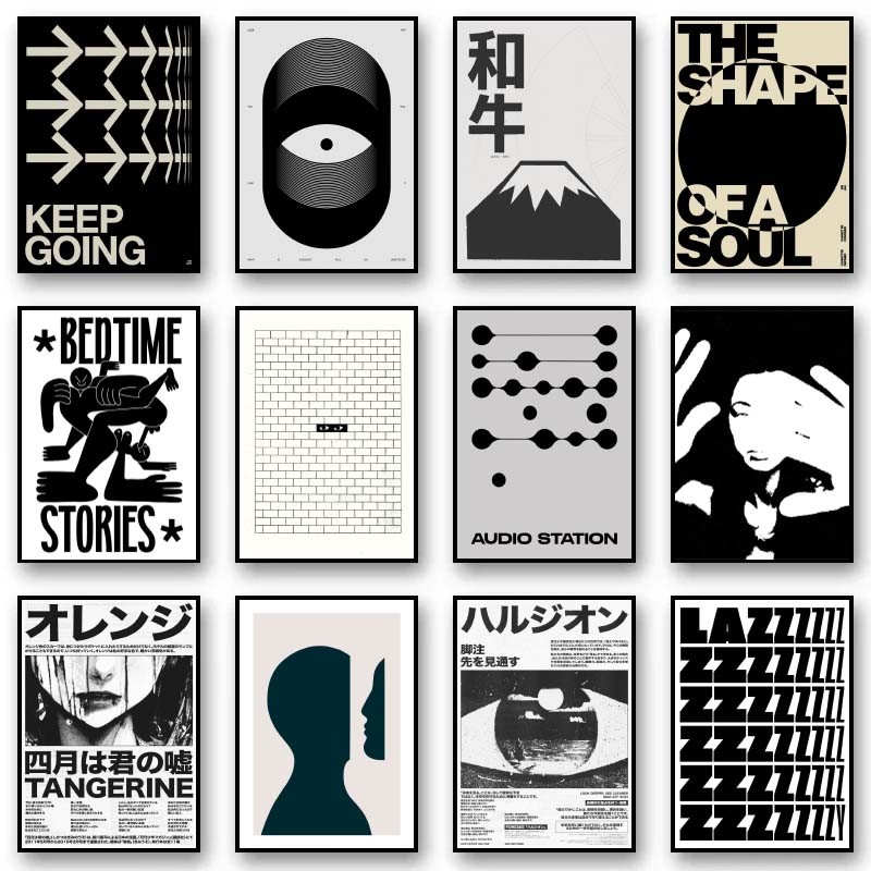 

Black White Minimalist Quote Canvas Painting Posters and Prints Aesthetic Wall Art Pictures for Home Living Room Decor No Frame