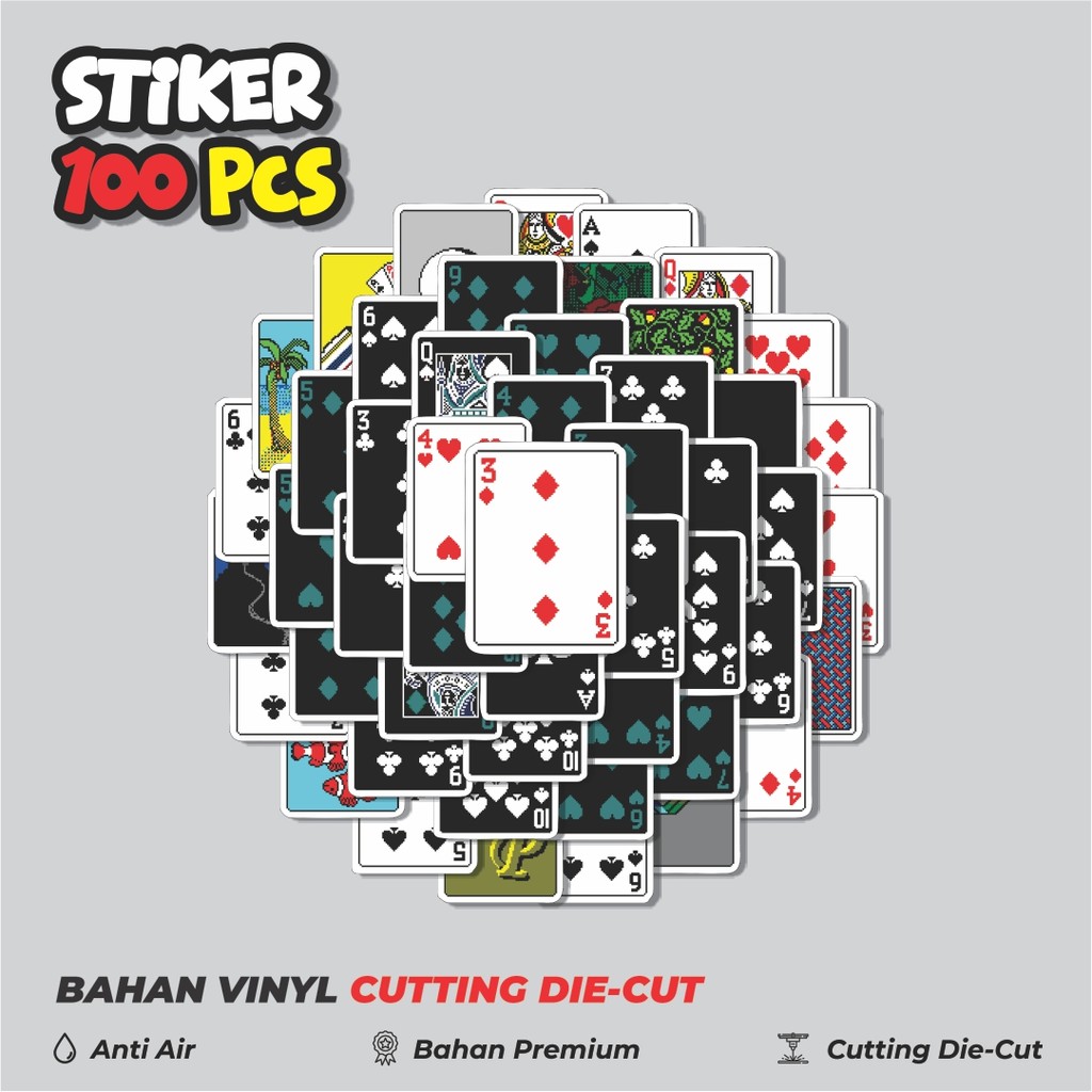

Terbaru! 50 pcs Stiker Kartu Poker V6 Dekorasi Lucu Kreatif untuk Notebook, Skateboard, HP