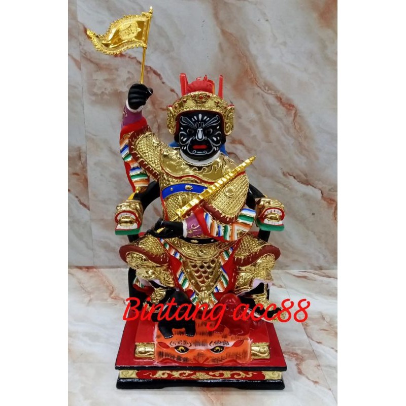 patung dewa 7 ong - 2 hantu - kayu - 12inch - s24