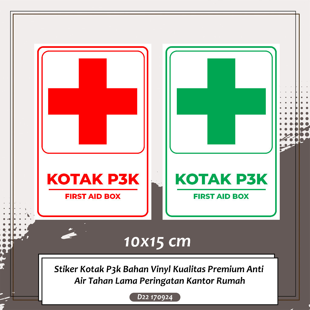 

Stikercker Kotak P3k Bahan Vinyl Kualitas Premium Anti Air Tahan Lama Peringatan Kantor Rumah
