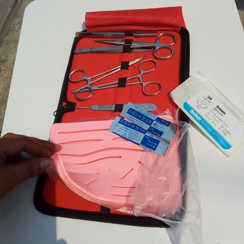 Suture Hecting kit Silikon Pad Paket | Standar Student Training Jahit Luka Sutura Practice | Suture 