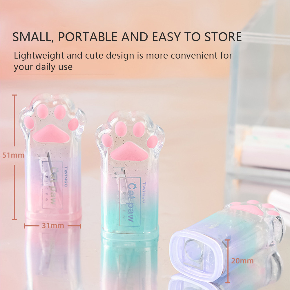 

Mini Portable Gradient Cat Paw Pencil Sharpener Cute Aesthetic Value Sharpener for Stationery Office School Supplies