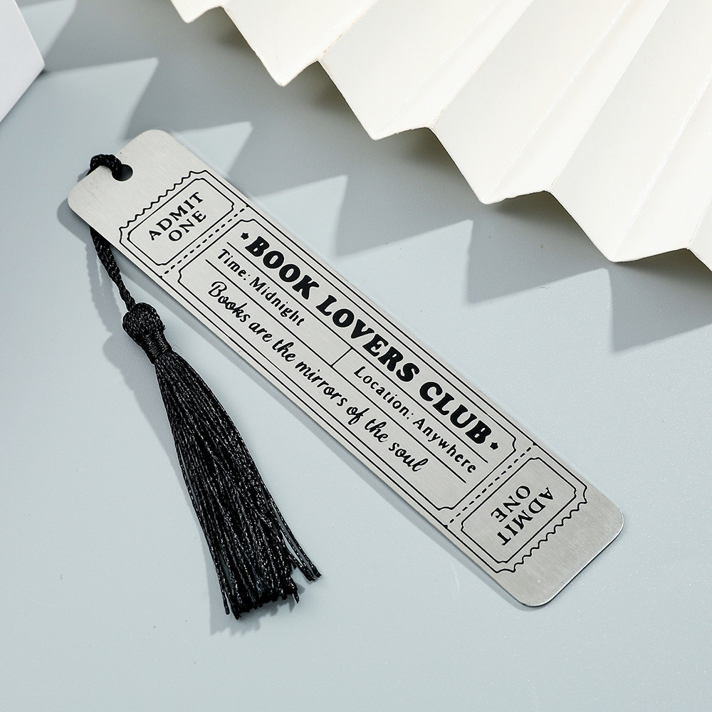 

Book Club Book Mark Personalised Metal Bookmarks with Tassels Gifts for Book Lovers Bookworms Book Accessories School Supplies