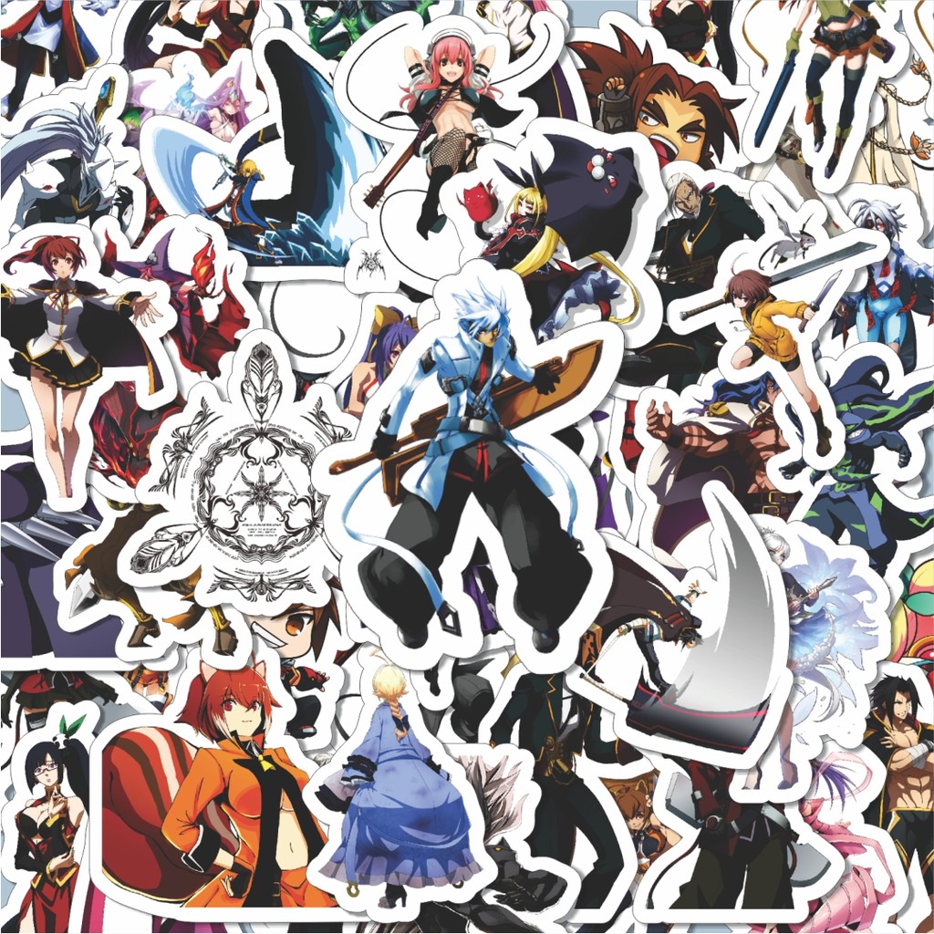 

100PCS Lucu Stiker Game Series Blaz Blue Karakter Mix 2 Stiker Aesthetic Stiker Anti Air Stikers Berperekat Waterproof sticker decal buat Motor Helm Buku Journal Koper Casing HP Laptop Botol Minum Hadiah anak