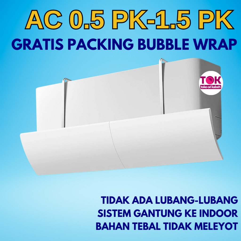 Talang AC Penahan Angin Cover AC Indoor Penghalang AC Kamar Penutup AC Anti Angin 1/2 pk 1 pk 2pk