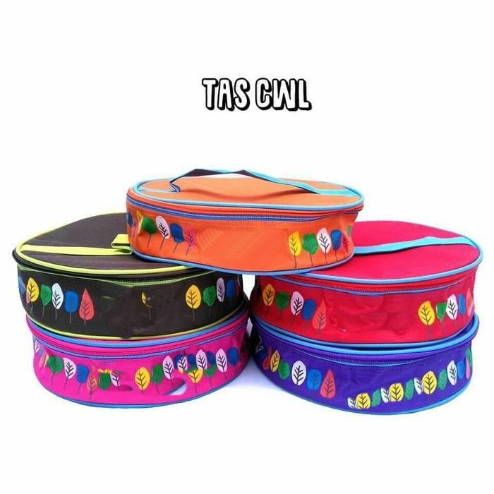 Tas Bulat Tupperware Tas Fancy Crystalwave Lunch Set Tas CWL - Merah