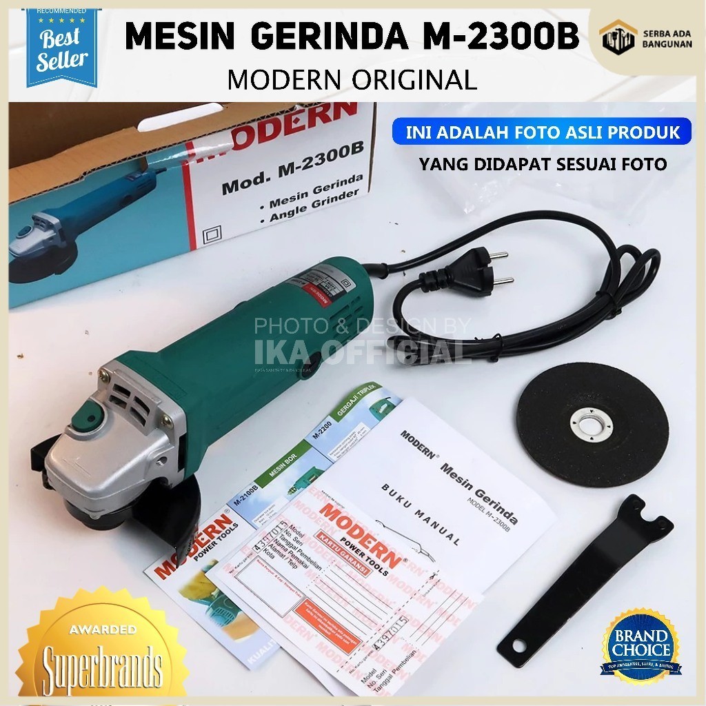 SAB MODERN M-2300 B Gerinda Tangan 4 Inch Angle Disc Grinder Gurinda Grinda Listrik Mesin M2300B M-2
