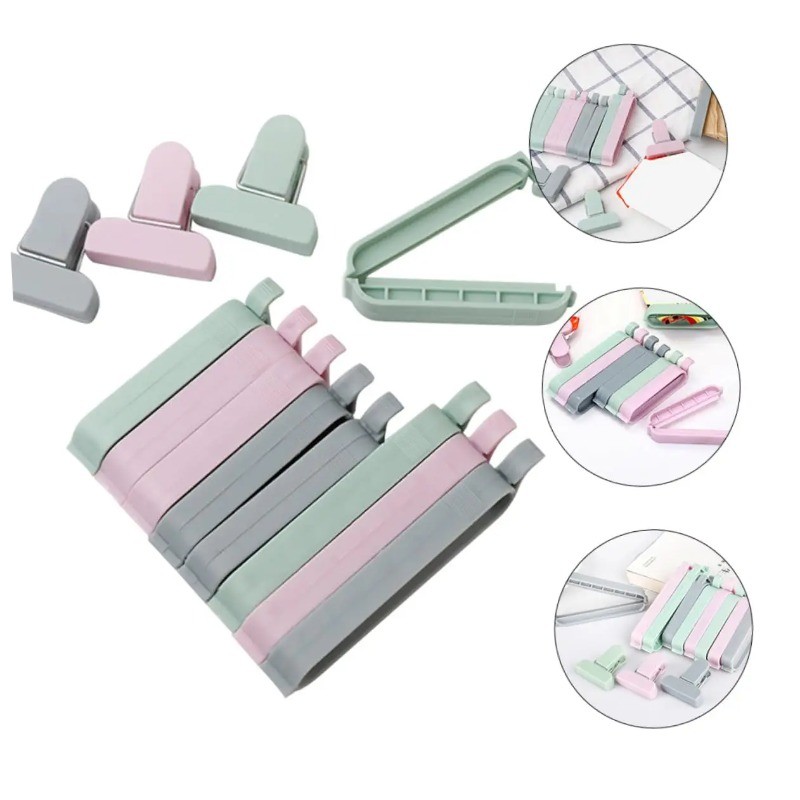 

1 set of 12 snack sealing clips, household tools, debris bag clips, kitchen bag sealing machine, practical clip sealing tools
